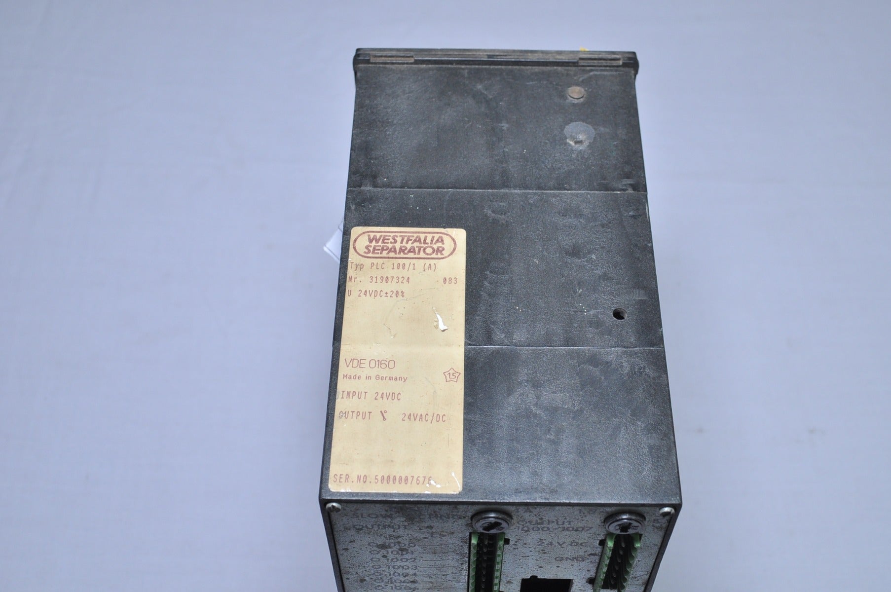 Westfalia separator plc 100/1(a) control unit