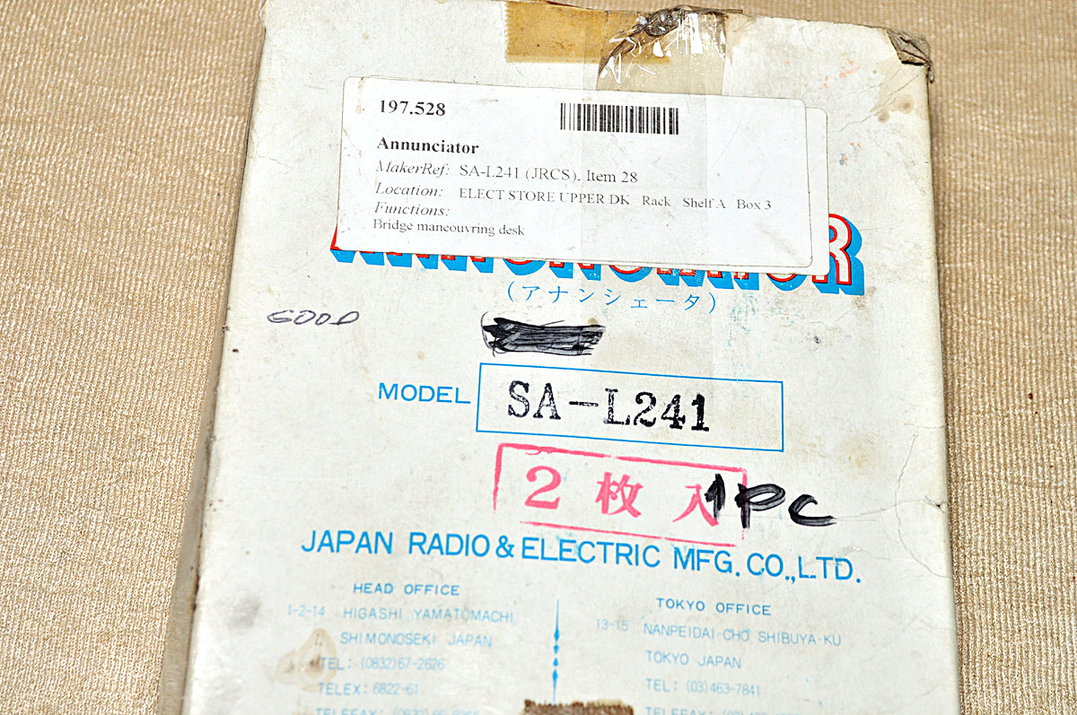 Jrcs sa-l241 annunciator item 28