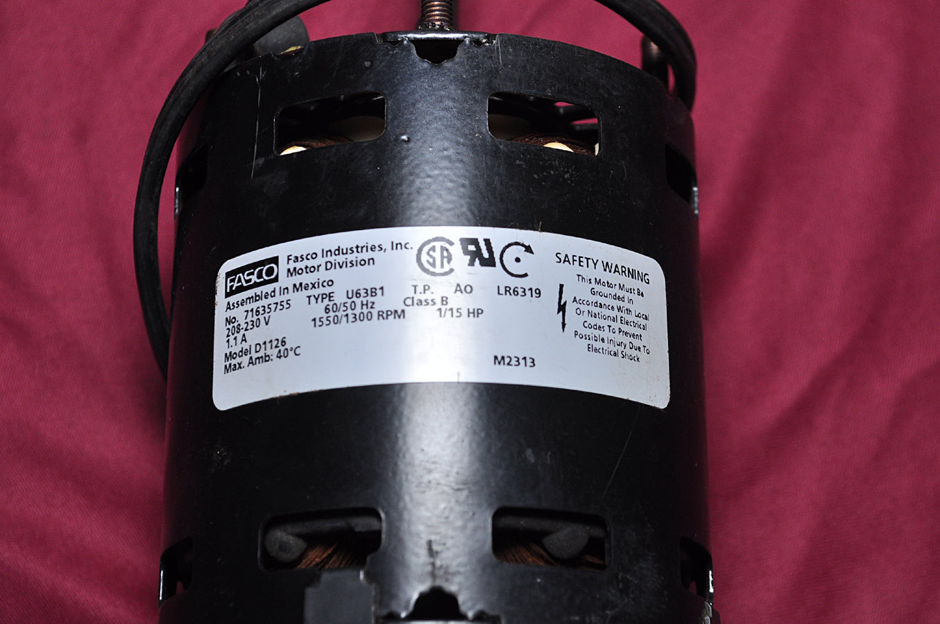 Fasco d1126 oem replacement fan motor