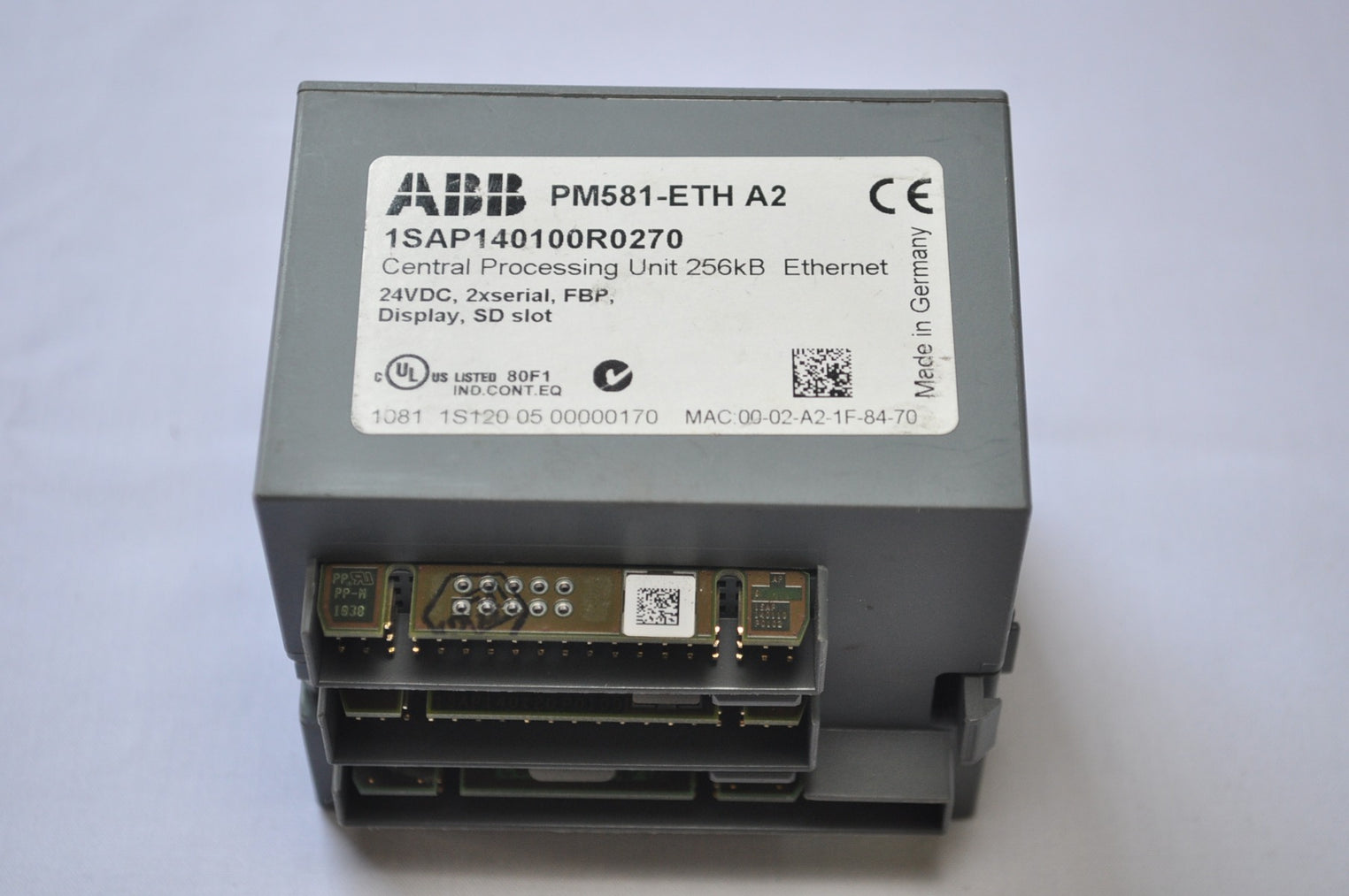 Abb Pm581-eth A2 1Sap140100R0270 Central Processing Unit 256Kb Ethernet