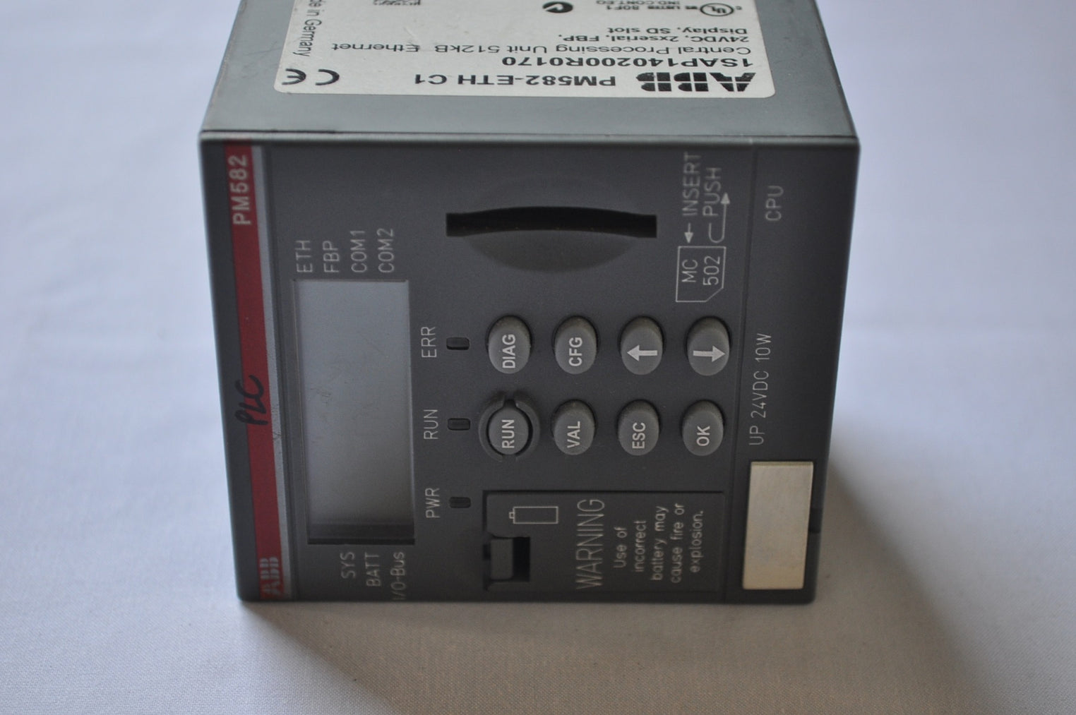 Abb pm582-eth c1 1sap140200r0170 cpu 512kb
