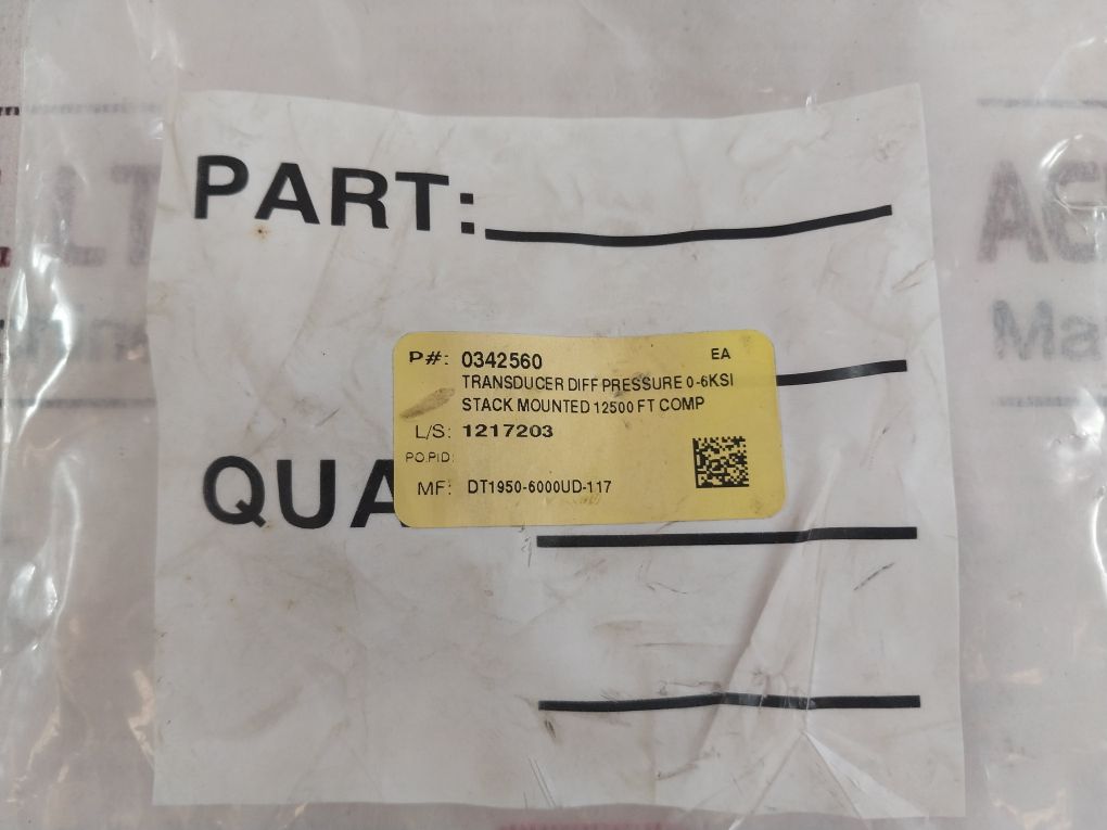 Dt1950-6000Ud-117 Transducer 0-6Ksi