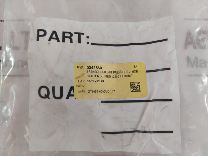 Dt1950-6000Ud-117 Transducer 0-6Ksi
