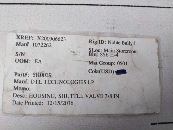 Dtl Engineering Sh0118-1 3/8