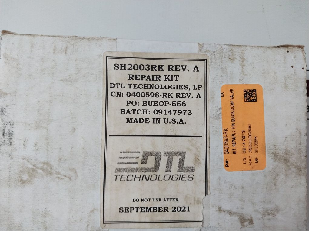Dtl Technologies 0400598-rk Repair Kit Sh2003Rk Rev. A