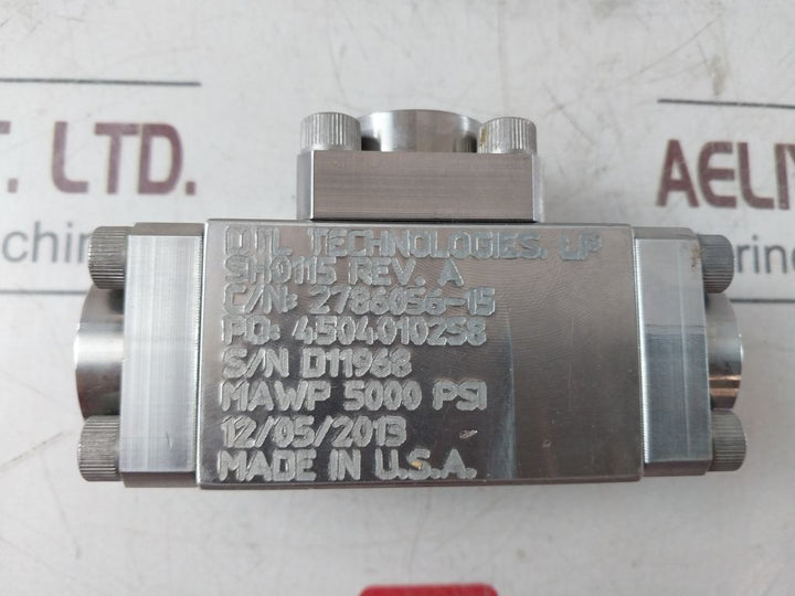 Dtl Technologies 2786056-15 Shuttle Valve