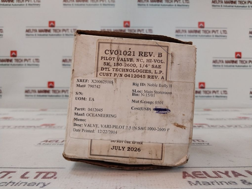 Dtl Technologies Cv01021 Variable Pilot Valve 1/4 Sae