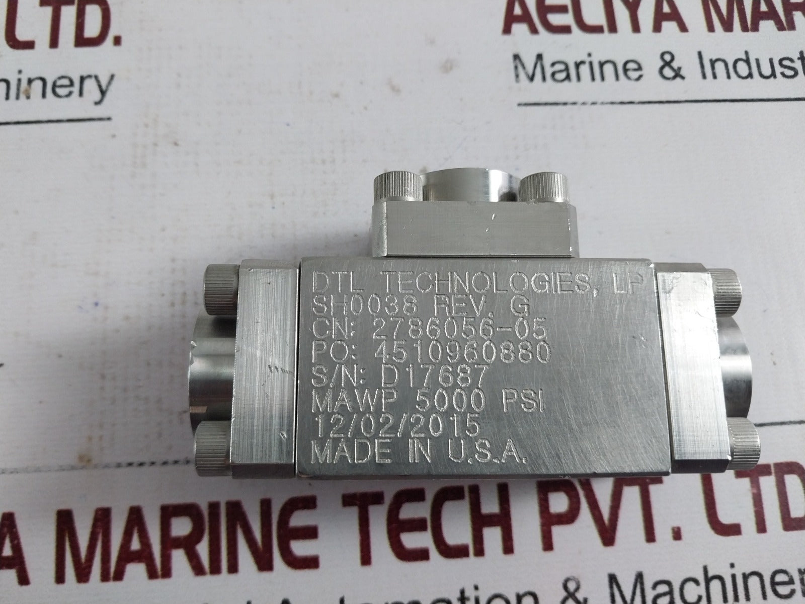 Dtl Technologies Sh0039 Rev F Valve Sh0038