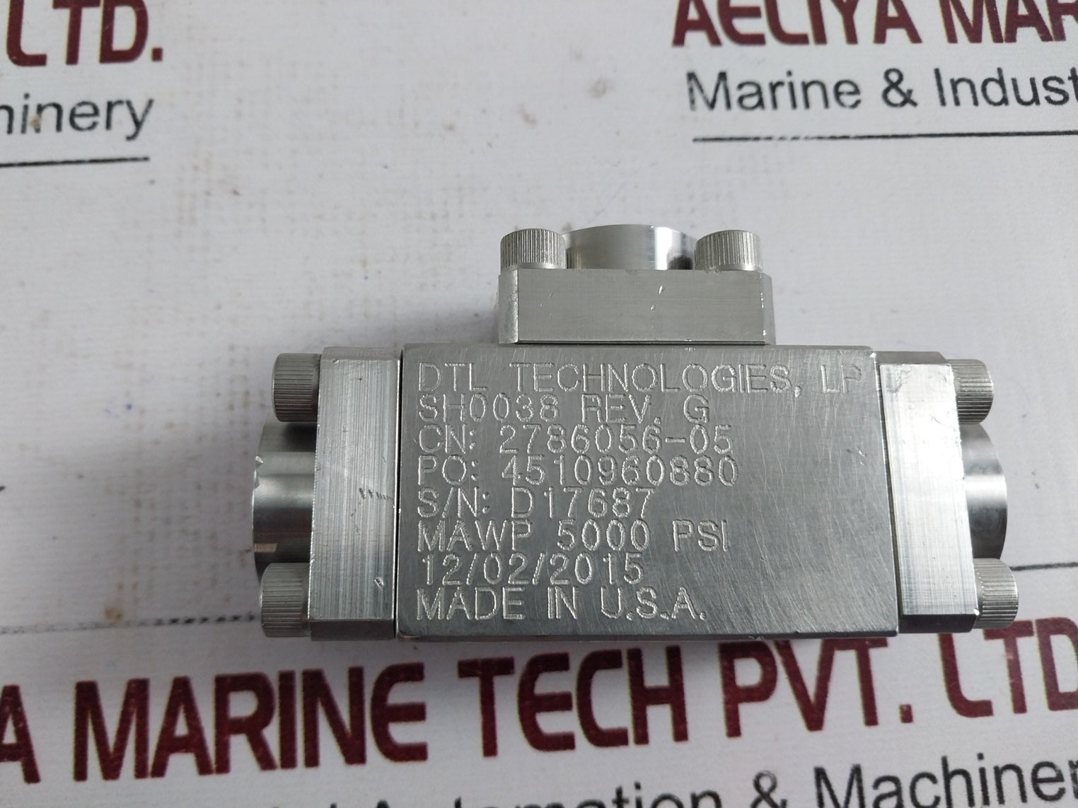 Dtl Technologies Sh0039 Rev F Valve Sh0038