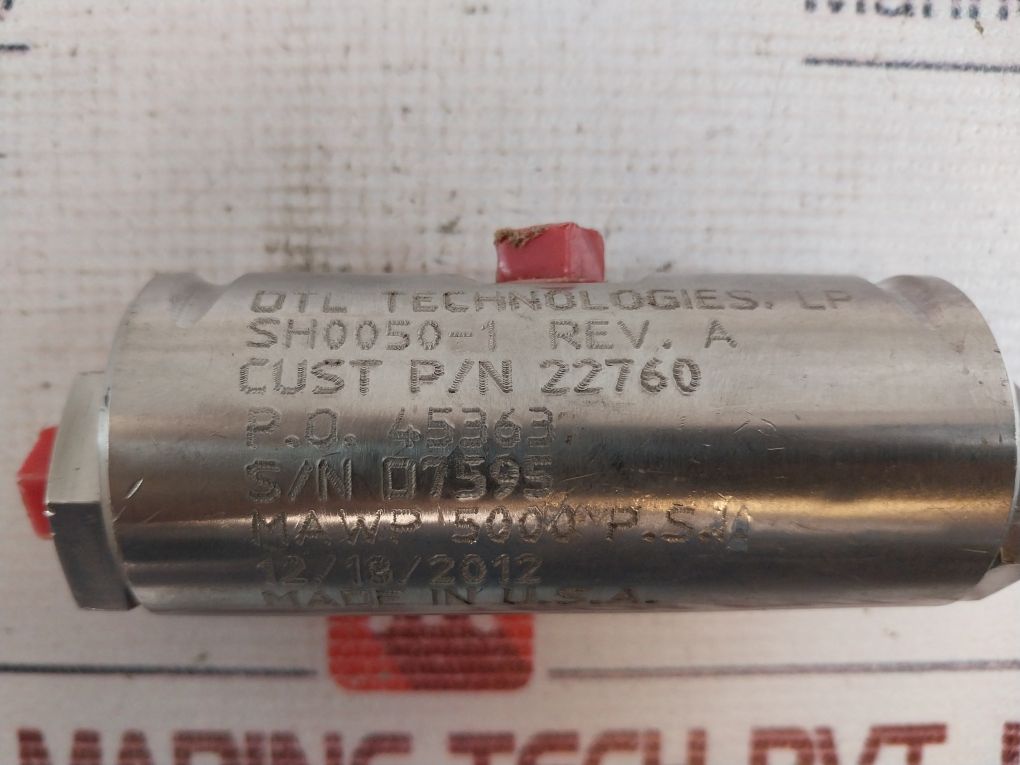 Dtl Technologies Sh0050-1 Pressure Control/Relief Valve