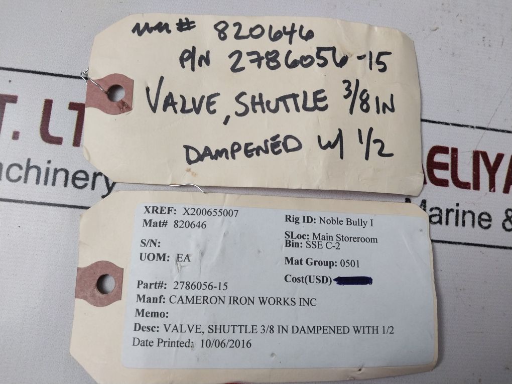 Dtl Technologies 2786056-15 1/2"Shuttle Valve Sh0115 Rev. D