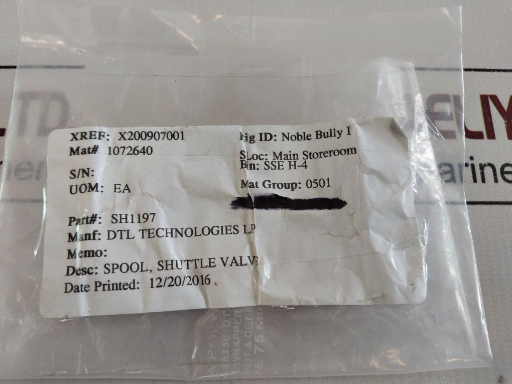 Dtl Technologies Sh1197 Shuttle Valve