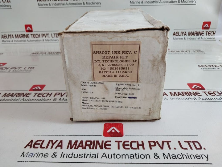 Dtl Technologies Sh8007-1Rk Rev. C Shuttle Valve Repair Kit 2786056-11-99