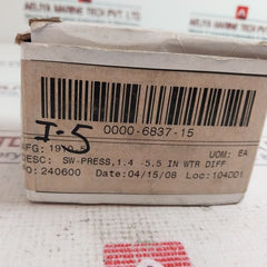 Dwyer 1910-5 Pressure Switch