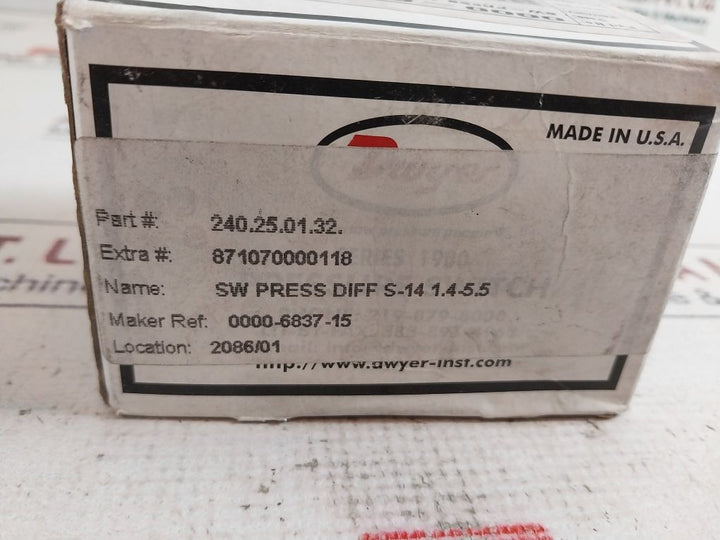 Dwyer 1910-5 Pressure Switch