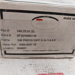 Dwyer 1910-5 Pressure Switch