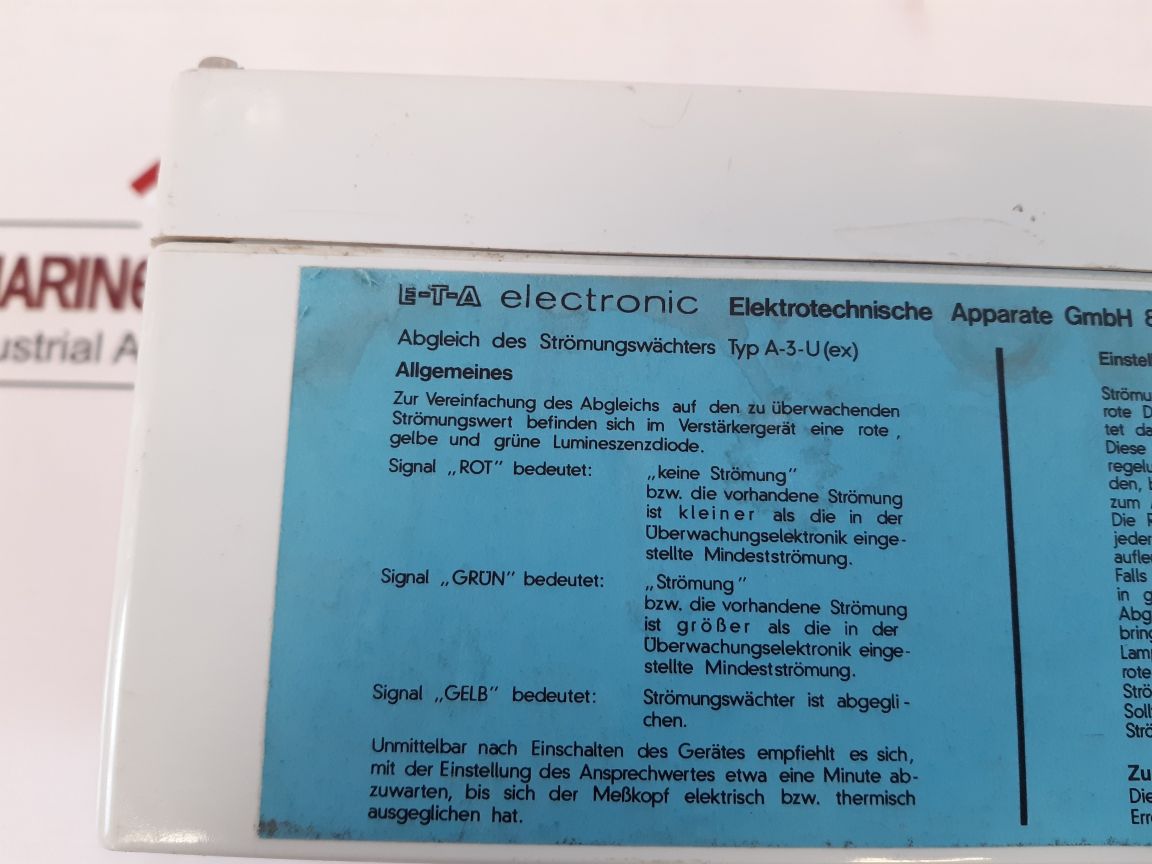Eta Electronic A-3-u (Ex) Flow Monitor