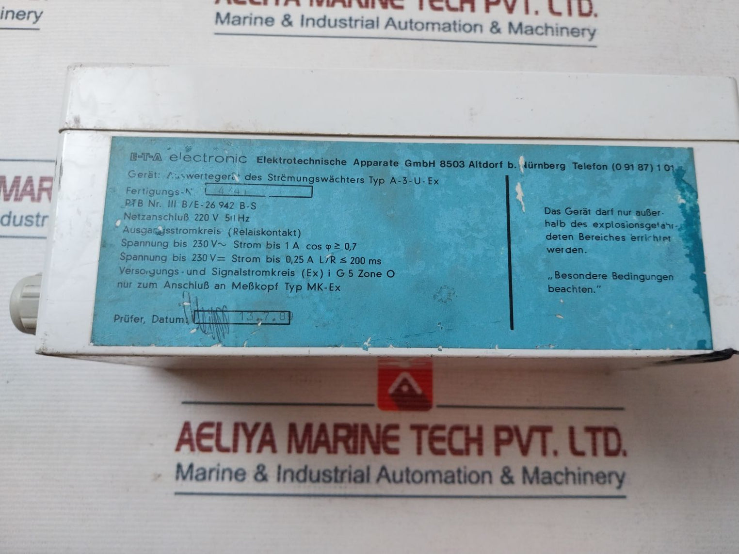 E-t-a Electronic A-3-u (Ex) Supply And Signal Circuit