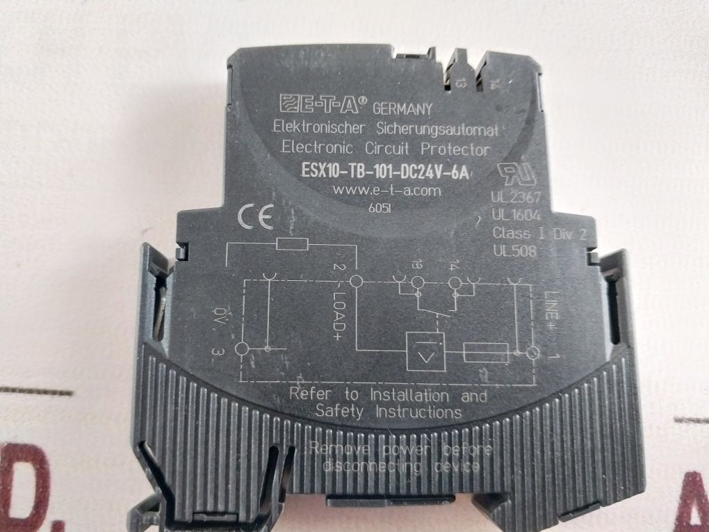 E-t-a Tb-101 Electronic Circuit Protector Esx10-tb-101-dc24V-6A Class I Div 2