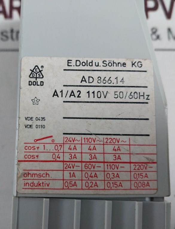 E. Dold Ad 866.14 Switching Relay 110V