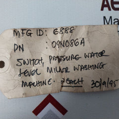 Eaton 09N086A Washer Pressure Switch For Milnor