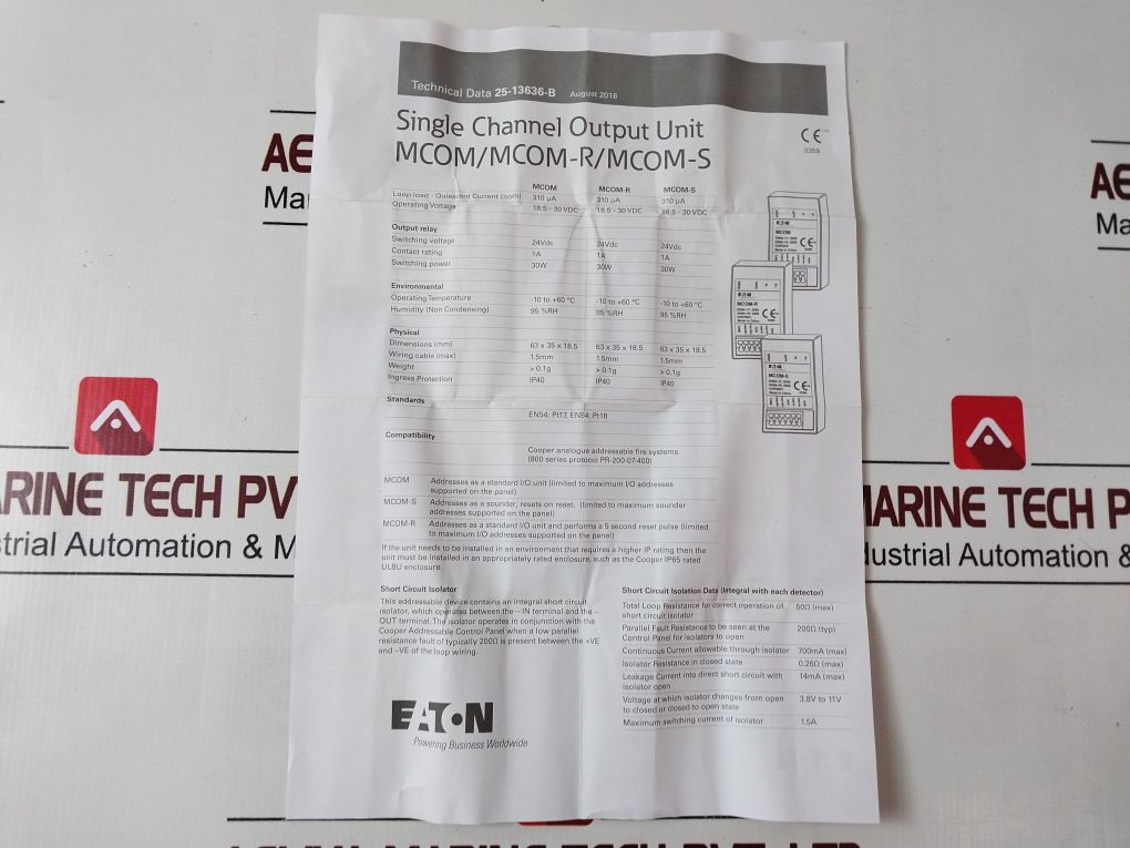 Lot Of 3X Eaton 400010Fire-0024X Mcom Single Channel Output Module