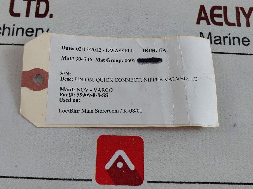 Lot Of 6X Eaton 55909-8-8-ss Quick Connect Nipple Valve