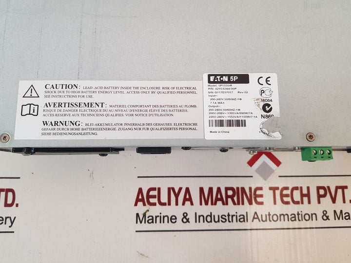 Eaton 5P1550Ir Rack 9210-6384-00P Rev.02
