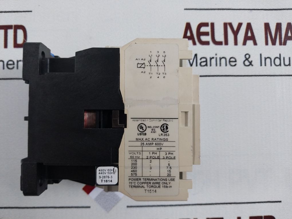 Eaton Ae16En0 Contactor Ser: C1 25 Amp 600V