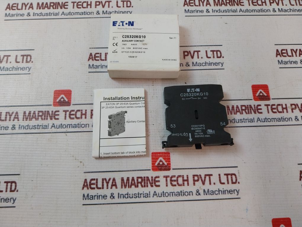 Eaton C25320Kg10 Auxiliary Contact 10A 600Vac