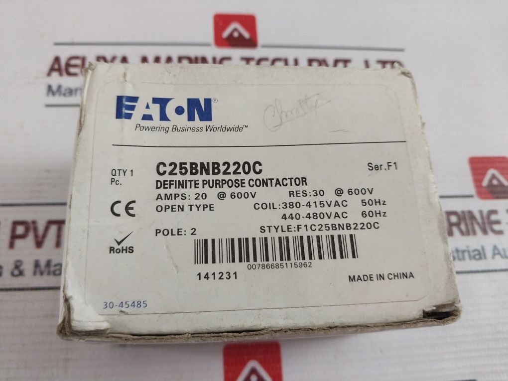 Eaton C25Bnb220C Definite Purpose Contactor 380-415V 50Hz