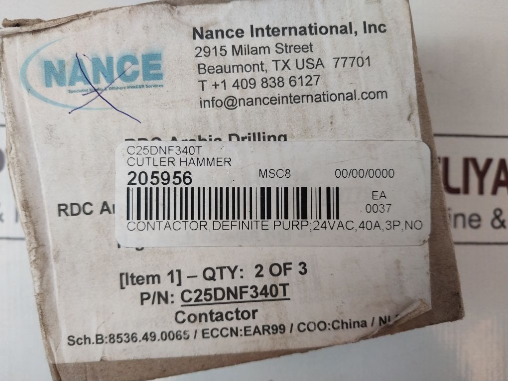 Eaton C25Dnf340 Ser.E1 Definite Purpose Contactor 24Vac, 40A