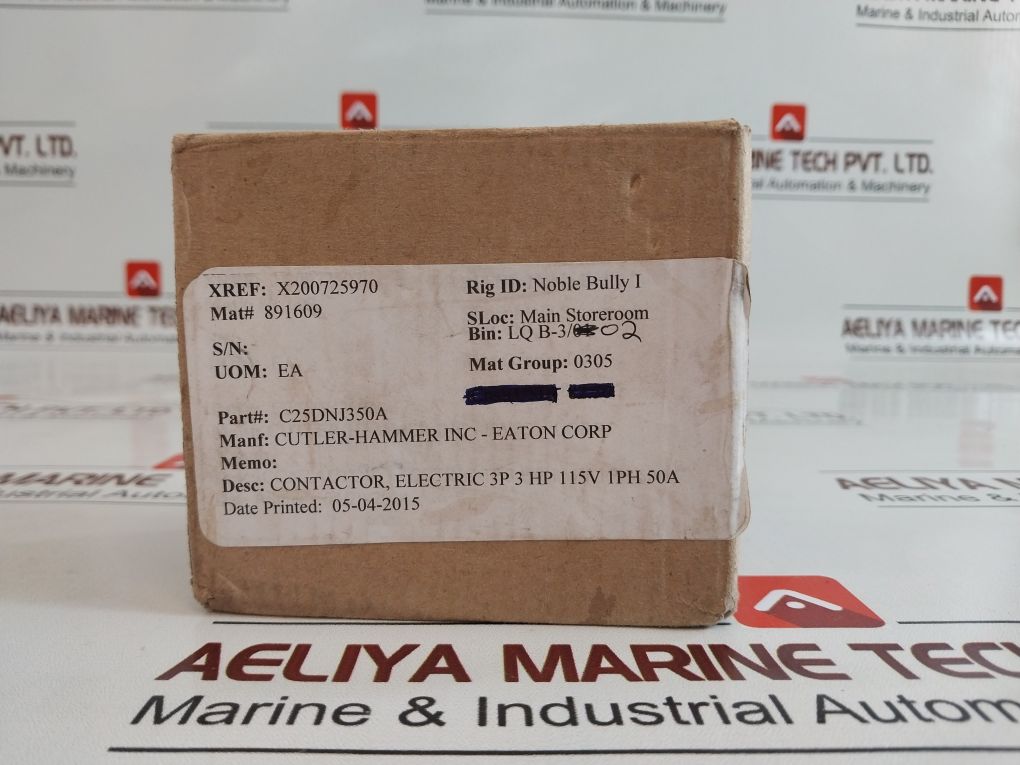 Eaton C25Dnj350A Definite Purpose Contactor 3 Pole C25Dnj350 Ser.:D1