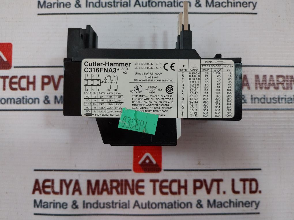 Eaton C316Fna3H Thermal Overload Relay 10A 690V