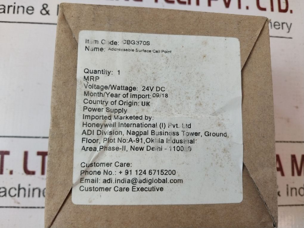 Eaton/Cooper Cbg370S Fire System Intelligent Addressable Surface Callpoint