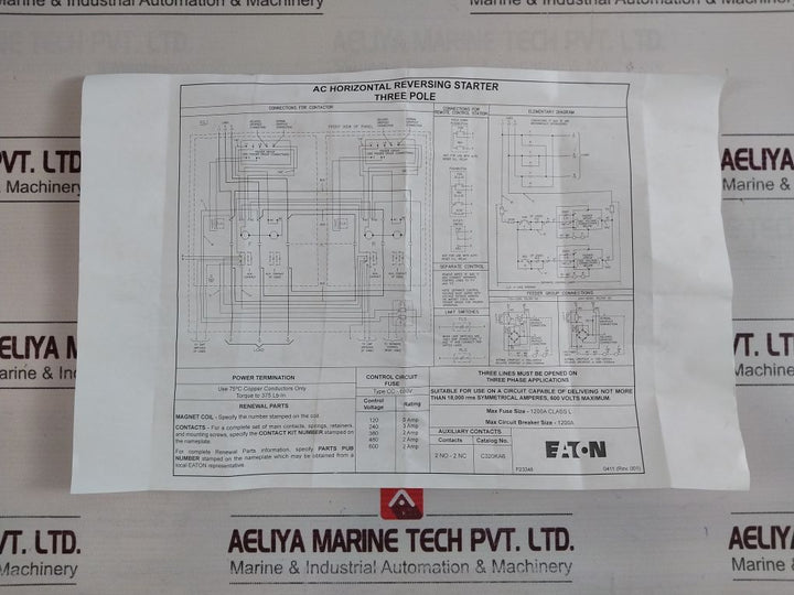 Eaton Cn55Tn3Ab Nema Size 6 Contactor