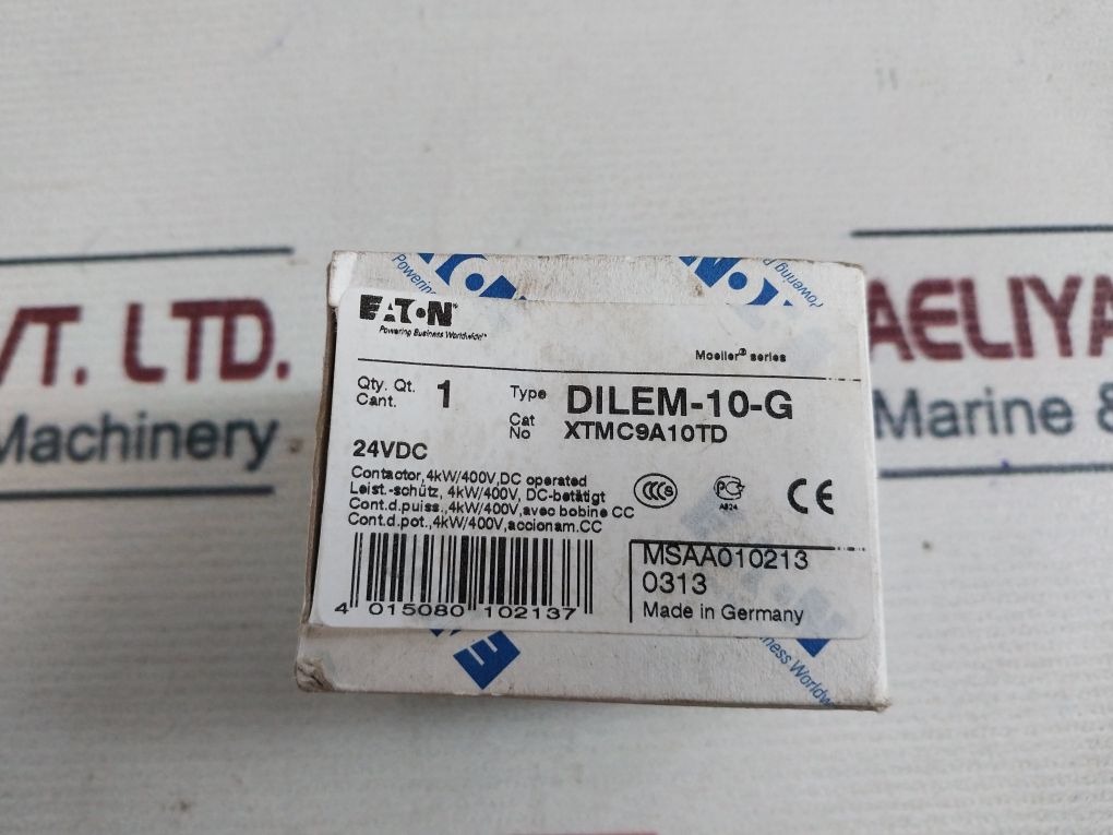 Eaton Dil Em-10-g Contactor Xtmc9A10 24V Dc
