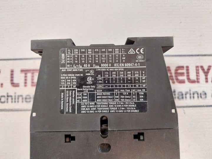 Eaton Dil M17-10 Contactor