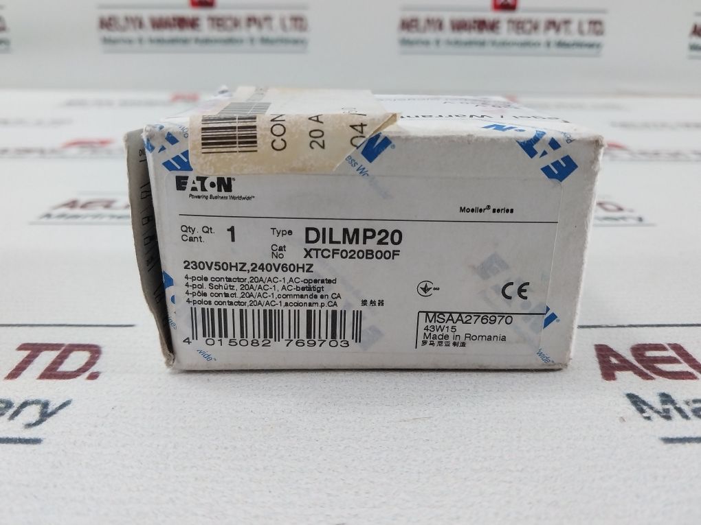 Eaton Dilmp20 Contactor 230V 50Hz/240V 60Hz