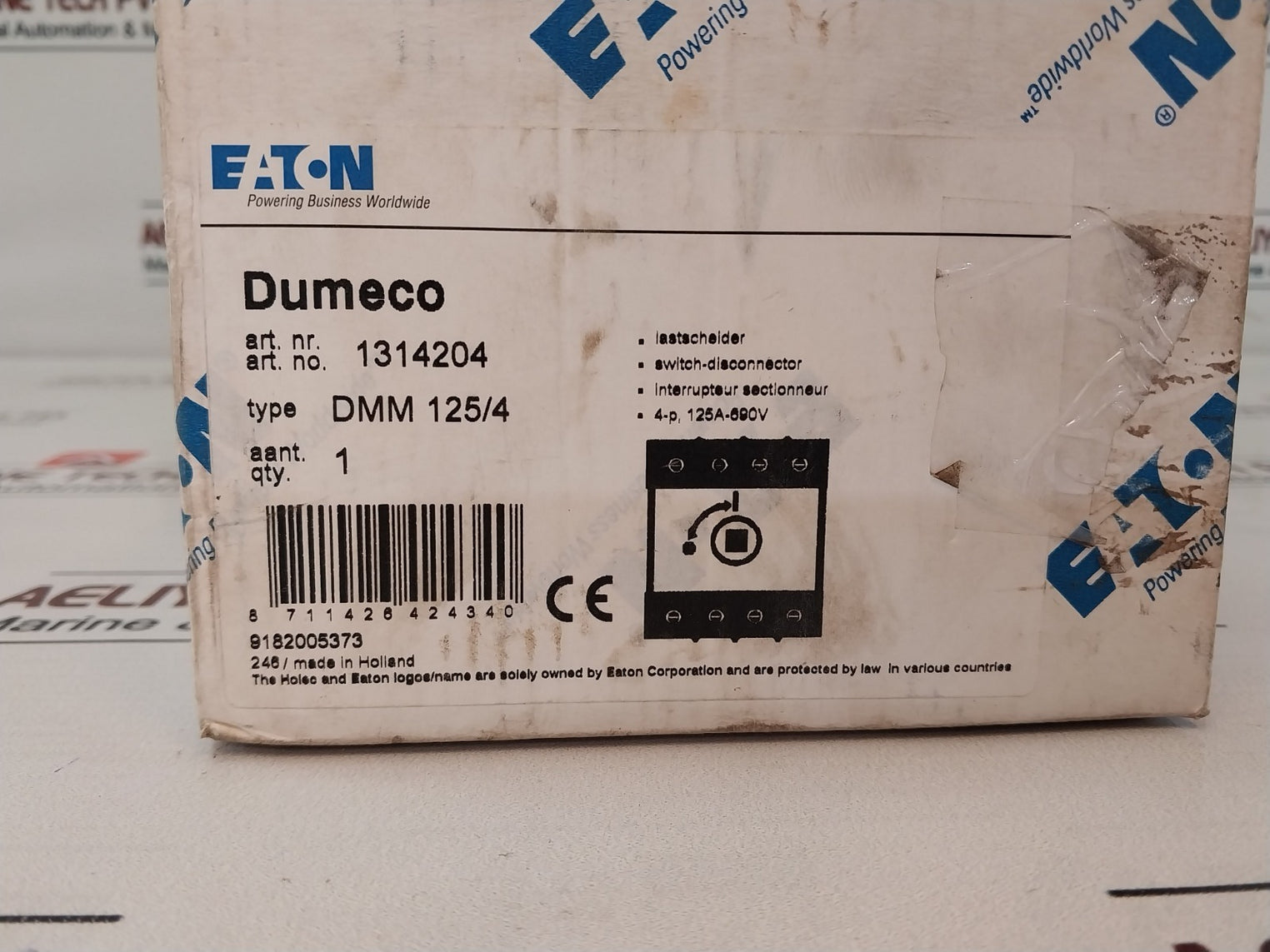 Eaton Dmm125/4 Switch Disconnector 4-pole 125A