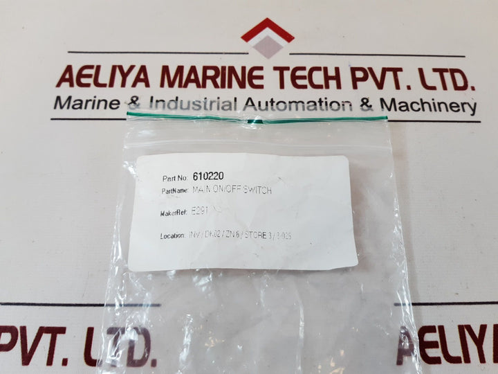 Set Of 2X Eaton E291 Main On/Off Switch 610220
