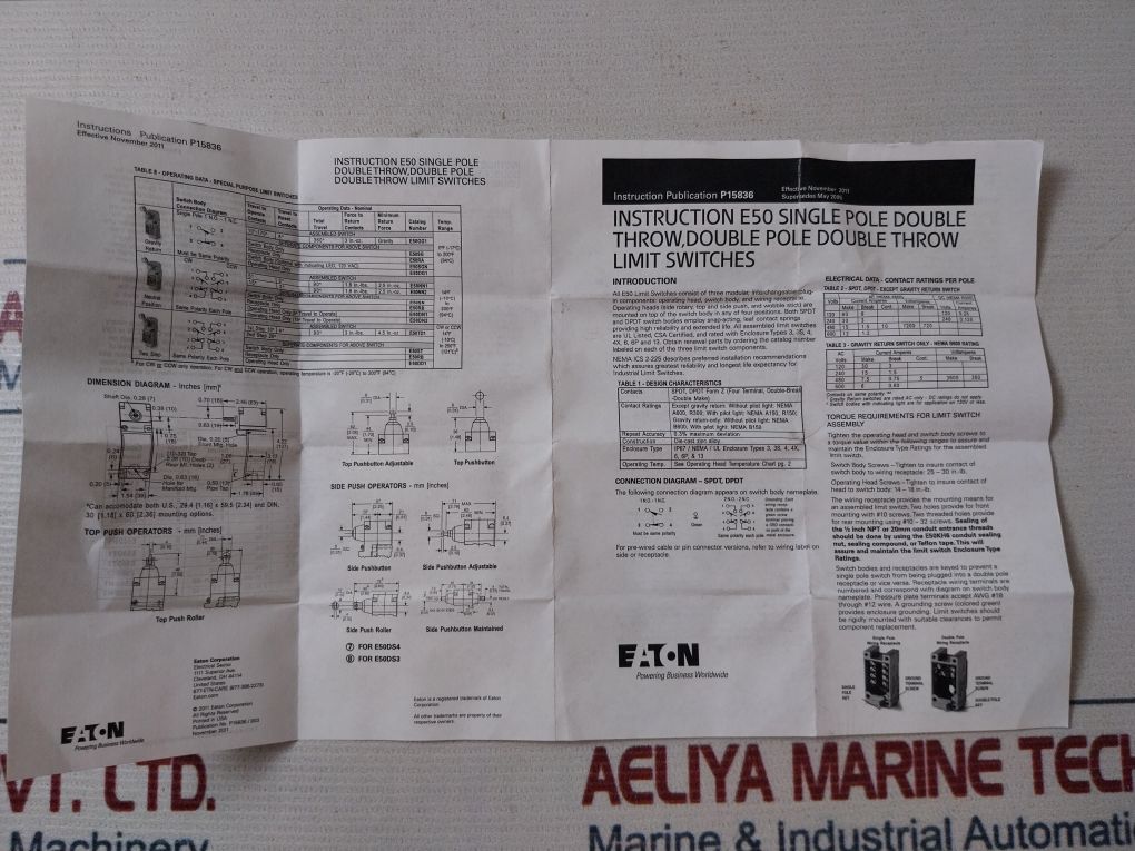 Eaton E50Sa Heavy Duty Limit Switch