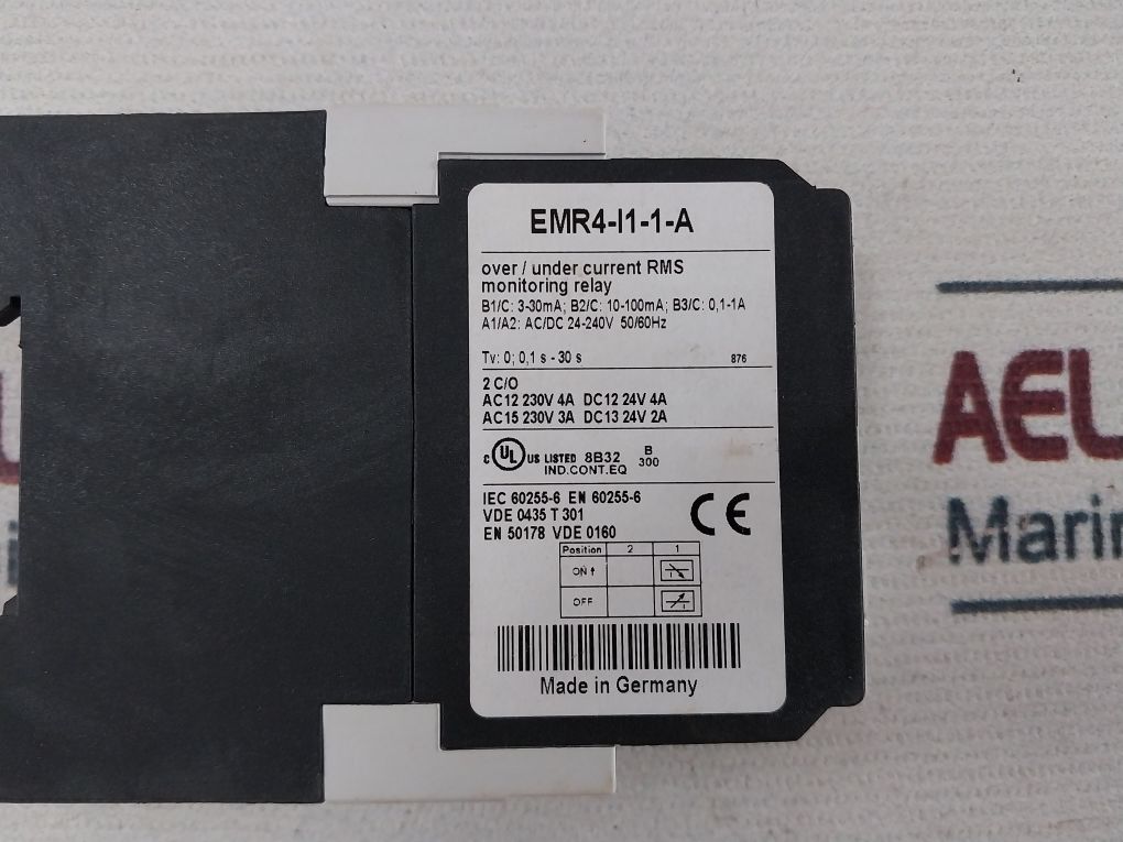Eaton Emr4-i1-1-a Single-phase Current Monitoring Relay Ac/Dc 24-240V 50/60Hz