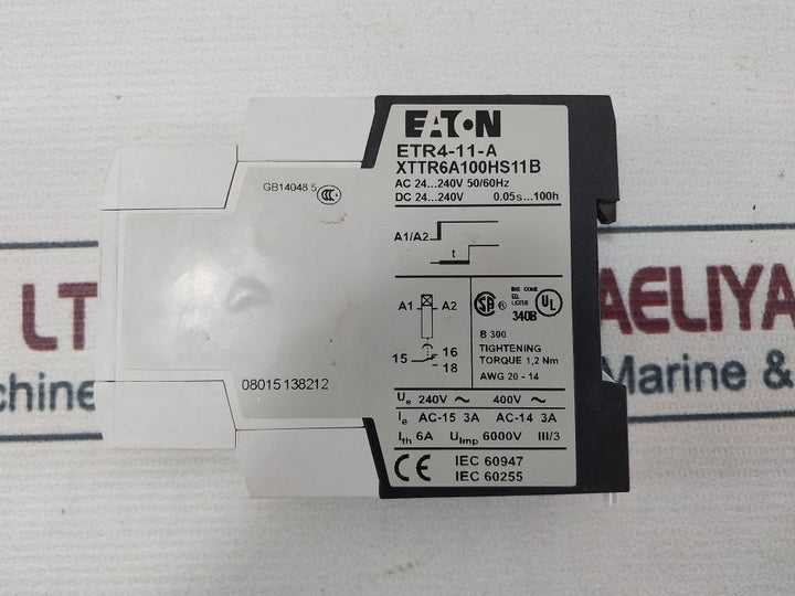 Eaton Etr4-11-a Time Relay 0.05S…100H