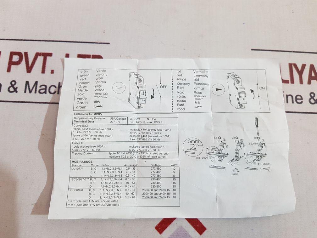 Eaton Moeller Series Faz-c6/1 Miniature Circuit Breaker