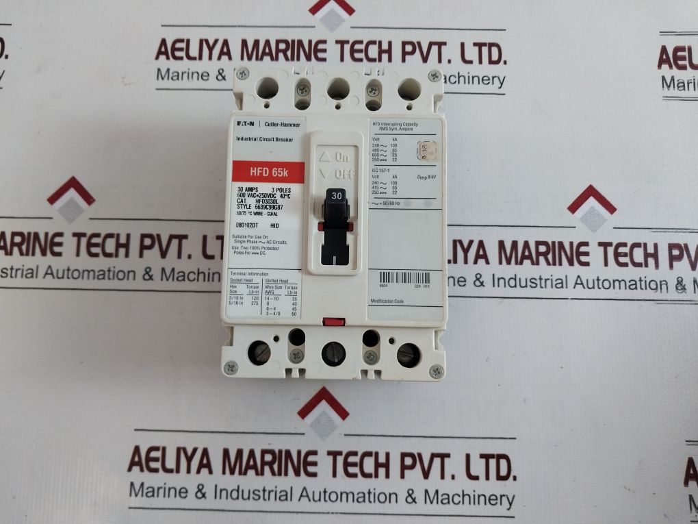 Eaton Hfd3030L 3 Pole Circuit Breaker 30Amp