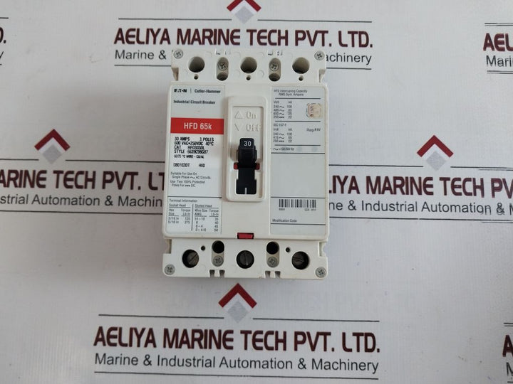 Eaton Hfd3030L 3 Pole Circuit Breaker 30Amp