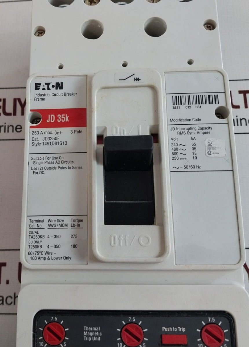 Eaton Jd3250F Industrial Circuit Breaker Frame