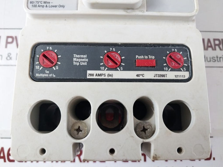 Eaton Jdb3200W 3 Poles Circuit Breaker Jdb 35K 200 Amps