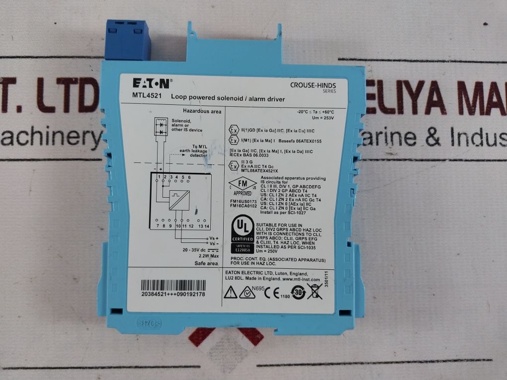 Eaton Mtl4521 Loop Powered Solenoid/Alarm Driver